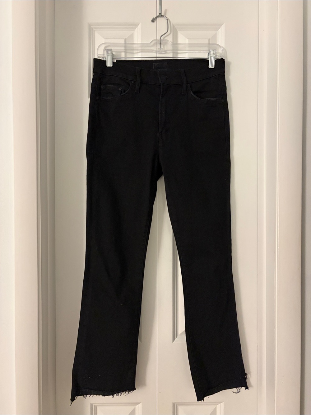 MOTHER The Insider Crop Step Fray Black Women's Jeans, size 28